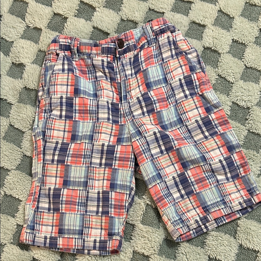 Osh Kosh madras shorts, boys size 10, good condition, pink/blue/yellow